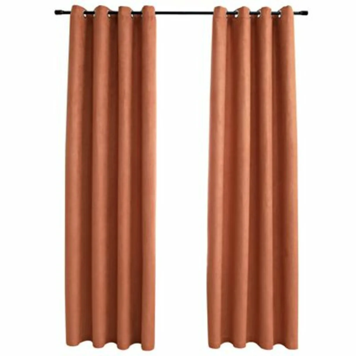 Blackout Curtains with Metal Rings 2 pcs Rust 140x