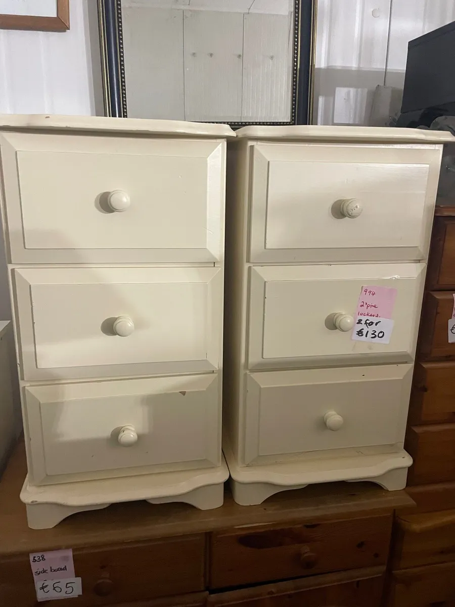 2 cream bedside tables for sale in Co. Galway for €130 on DoneDeal