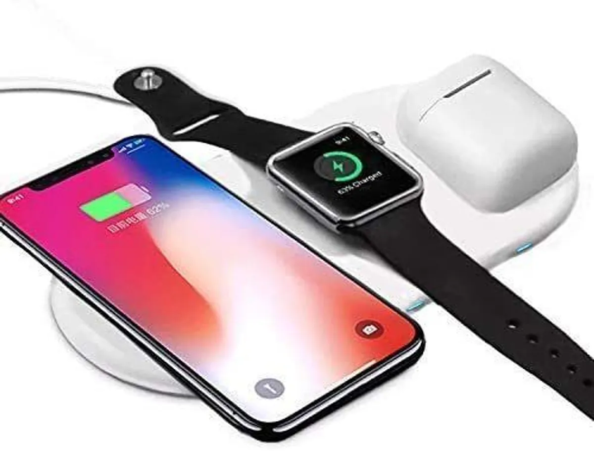 Airpower Wireless Charger Pad,3 in 1 Qi Wireless Charger Holder for IWatch iPhone Airpods,Wireless Charger for IphoneX 8/8Plus/ Samsung S9/S8/Plus (3 in 1 Wireless Charger)
