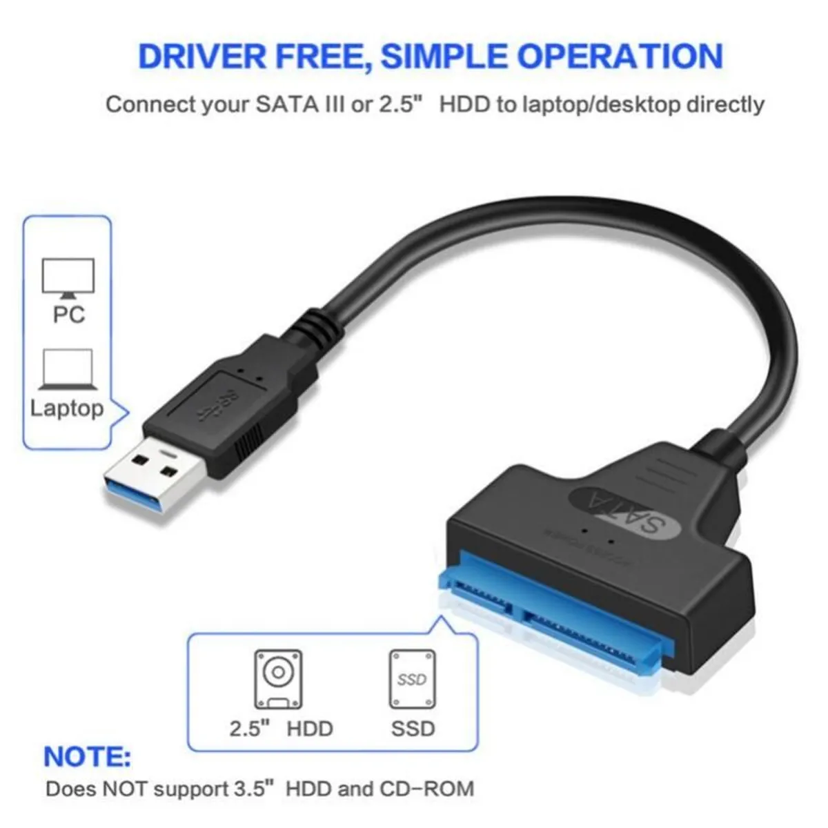 USB SATA 3 Cable Sata To USB3.0 Adapter UP To 6 Gbps For 2.5" HDD/SSD Hard Drive To SATA Converter Cable Connector