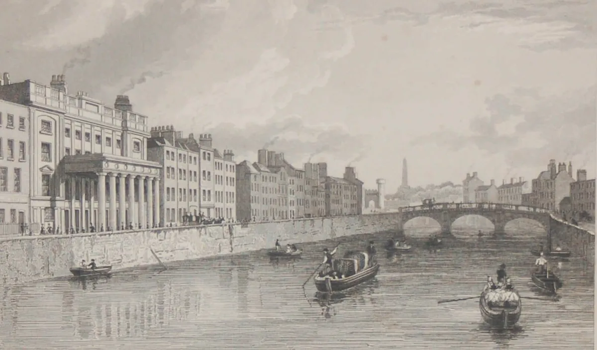 Ushers Quay Dublin Antique Print 1832
