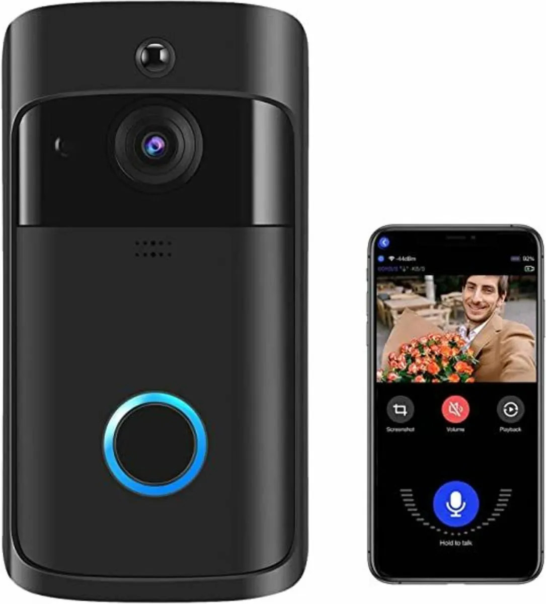Doorbell Video Camera + Chime + 3 Batteries