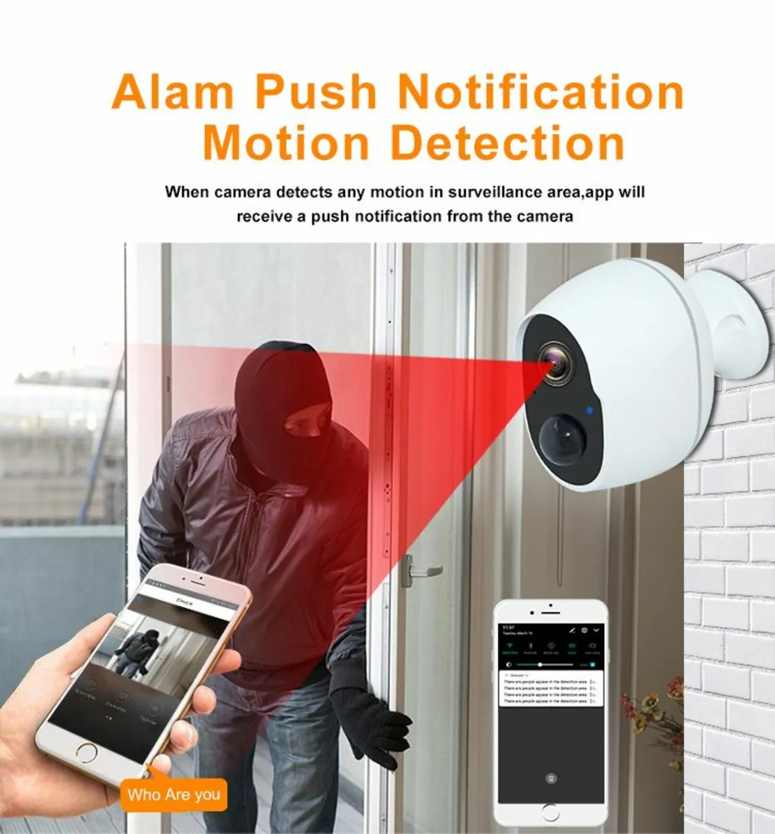 Wireless battery powered camera Motion Detection