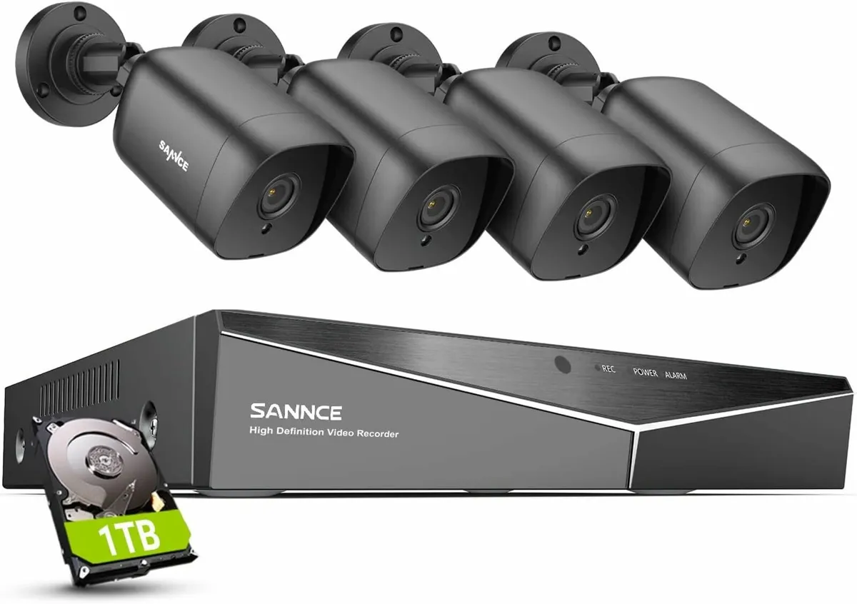 Security System 4 Camera DVR 1TB HDD Monitoring