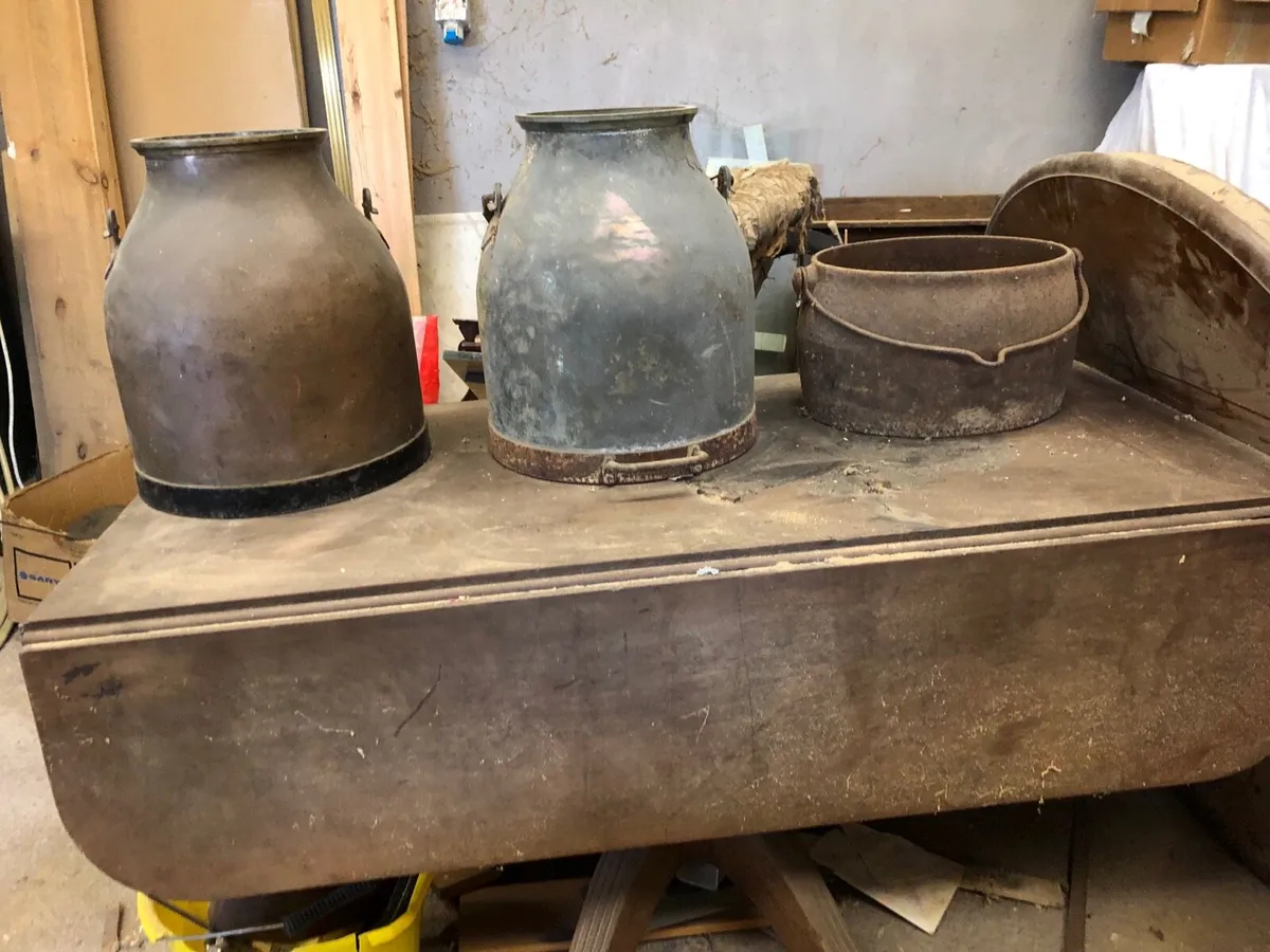 Copper Milk churns and metal pot