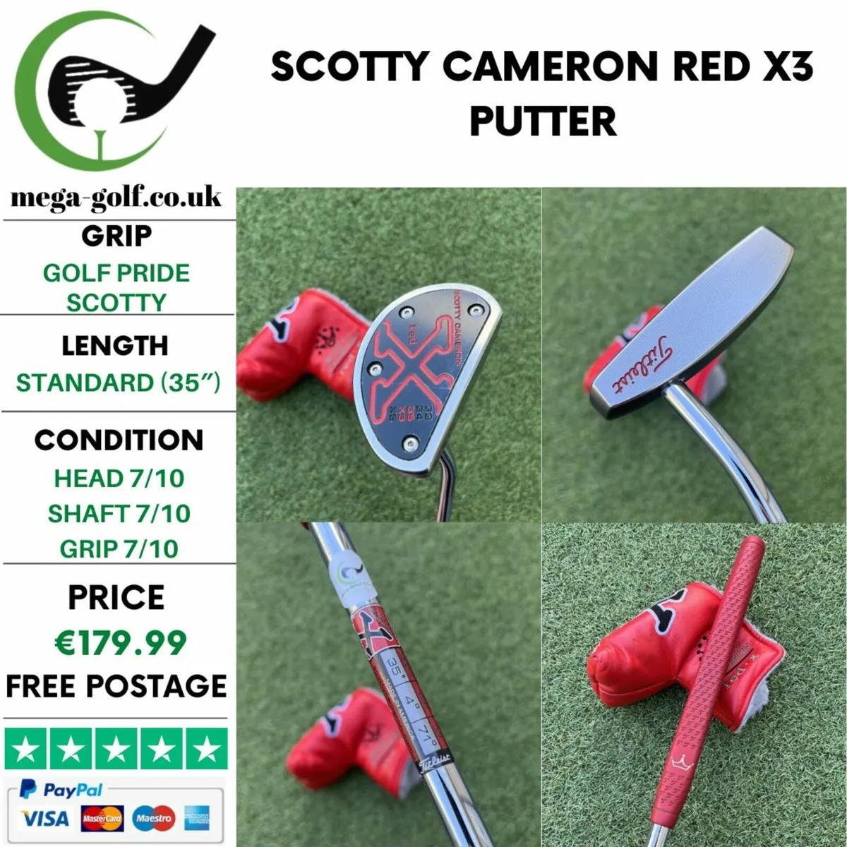 SCOTTY CAMERON RED X3 PUTTER / 35″