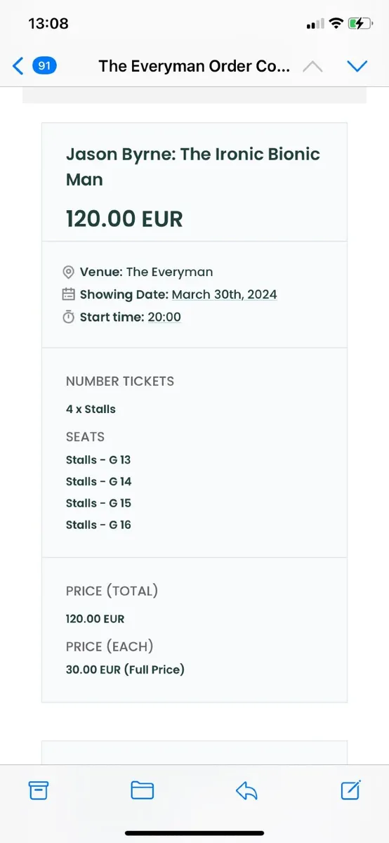 Two tickets Jason Byrne, Cork, Everyman 30th March