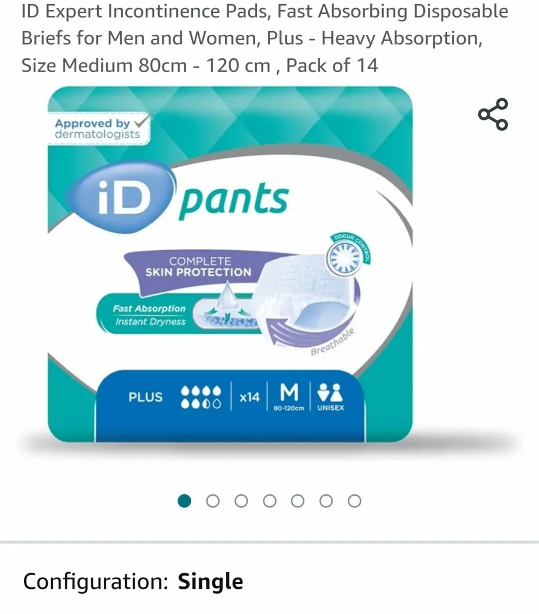 ID Expert Incontinence Pads, Fast Absorbing Dispos