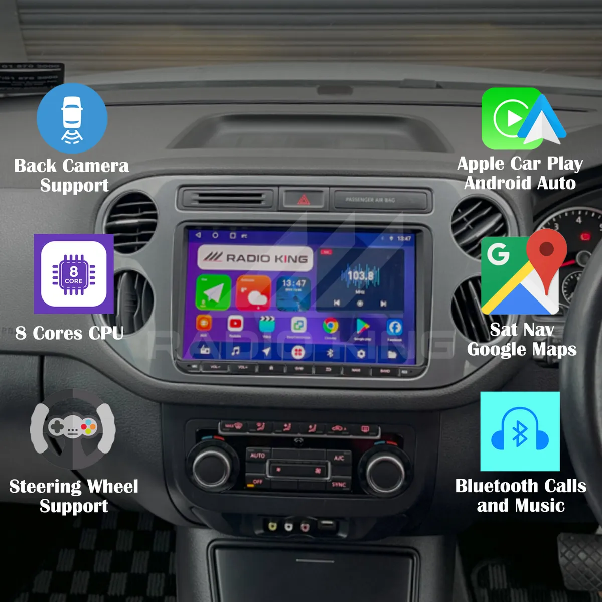 PREMIUM CARPLAY VOLKSWAGEN TIGUAN ANDROID AUTO STE - Image 1