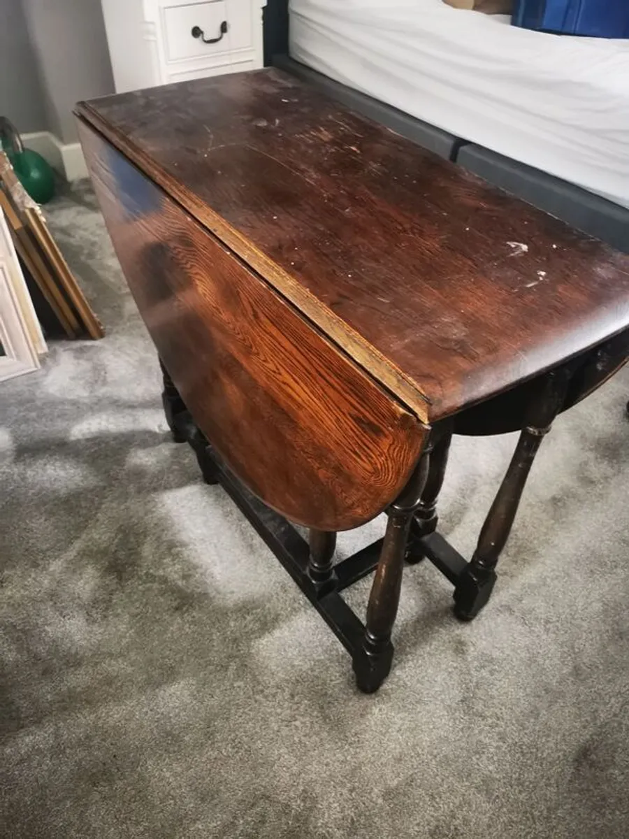 antique solid oak table - Image 1
