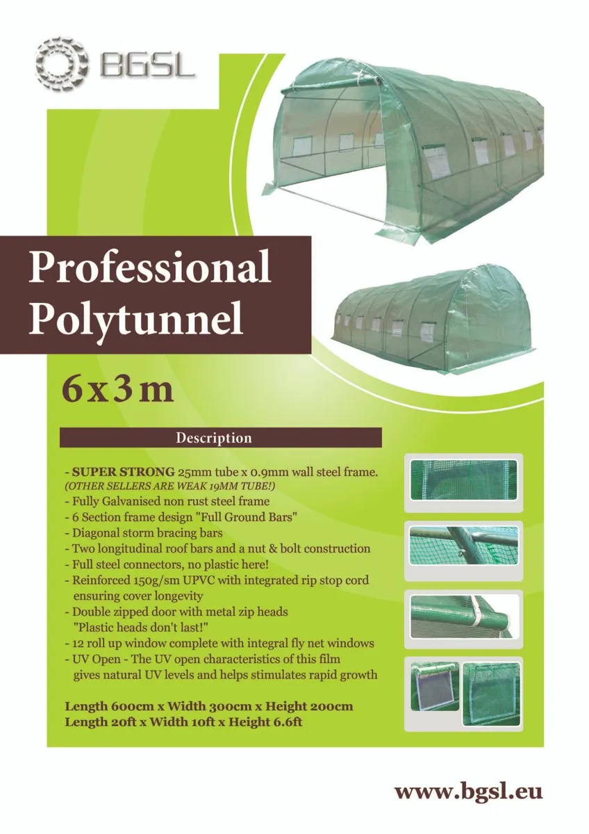 polytunnel 6m x 3m free kit worth 50 euro - Image 2