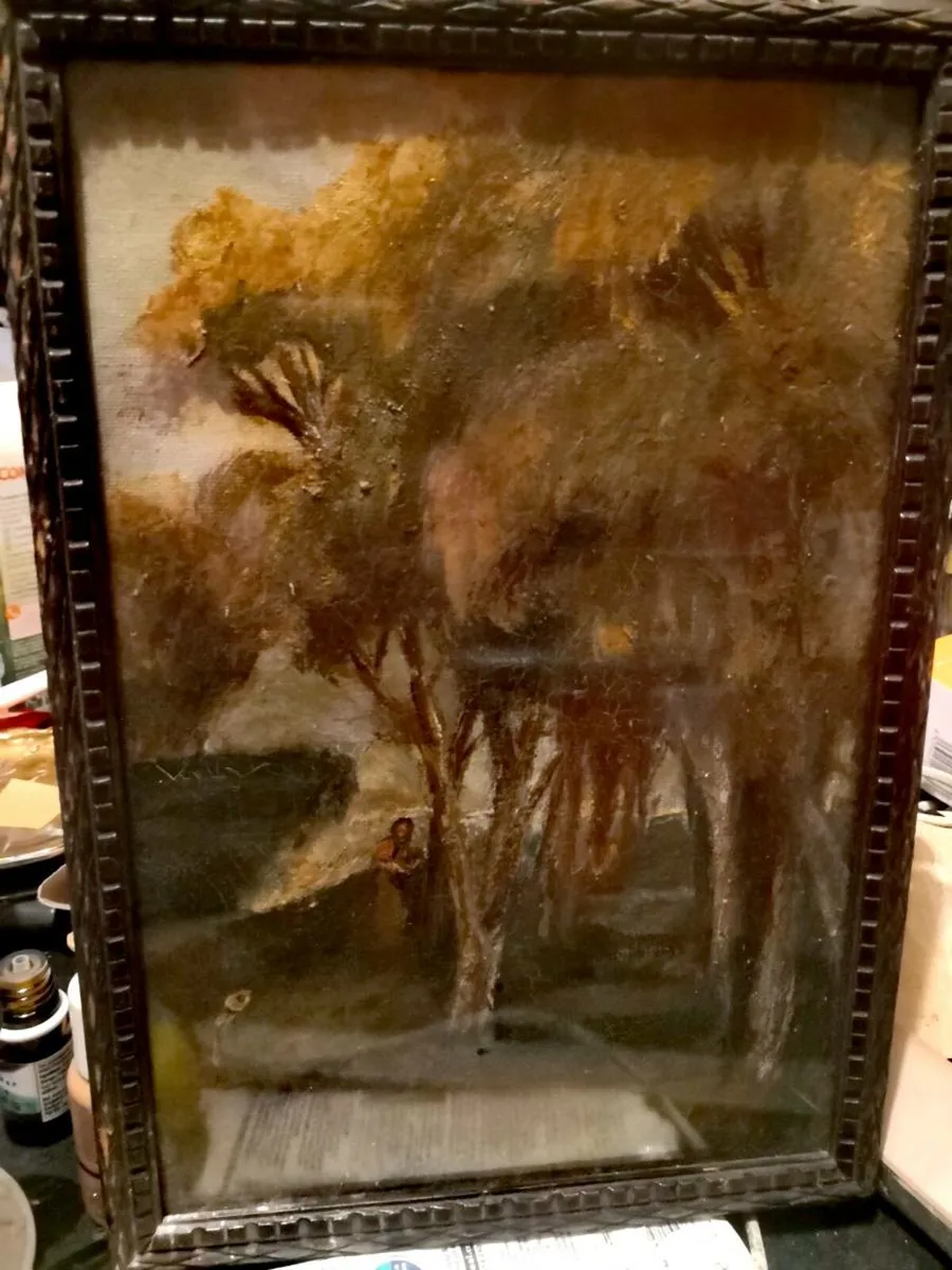 Antique oil painting - Image 1