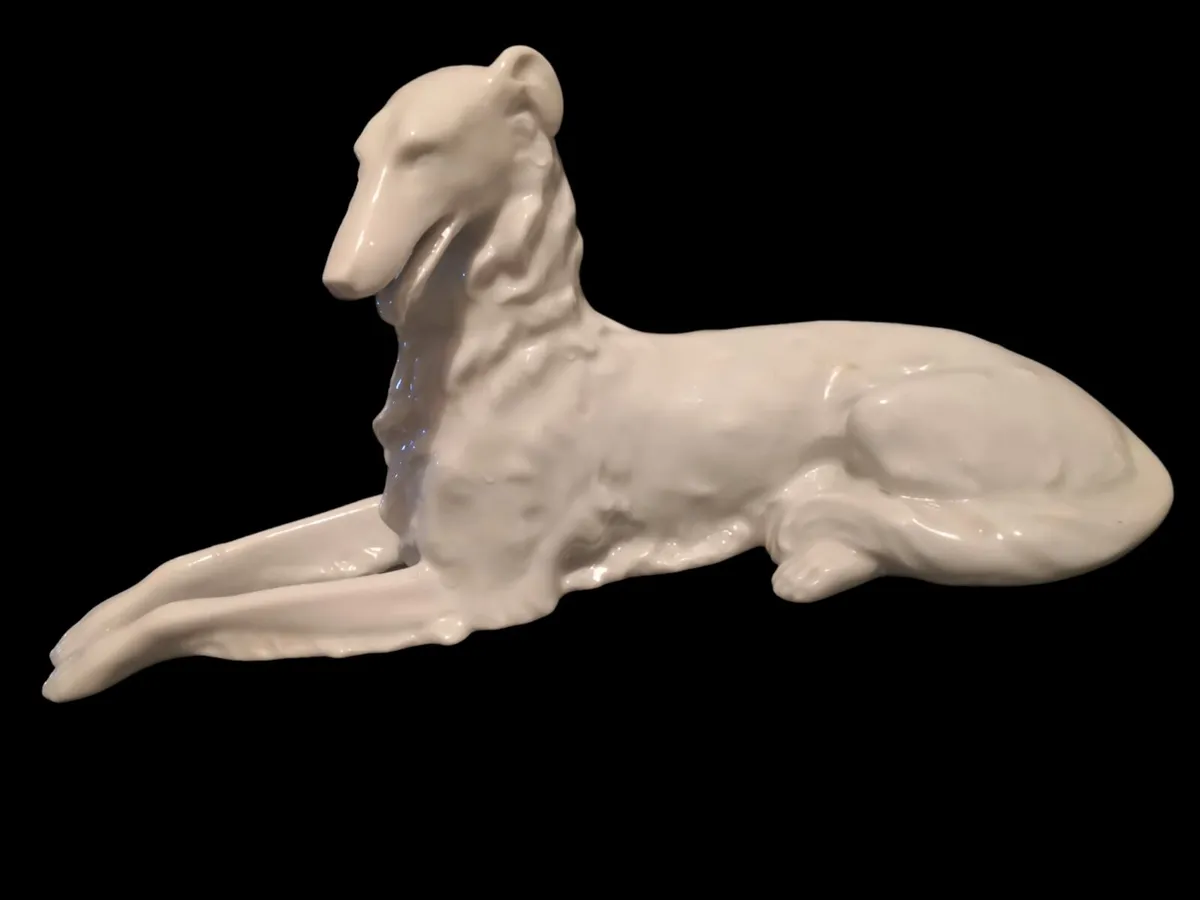 Large HEREND Borzoi dog statue - Image 1