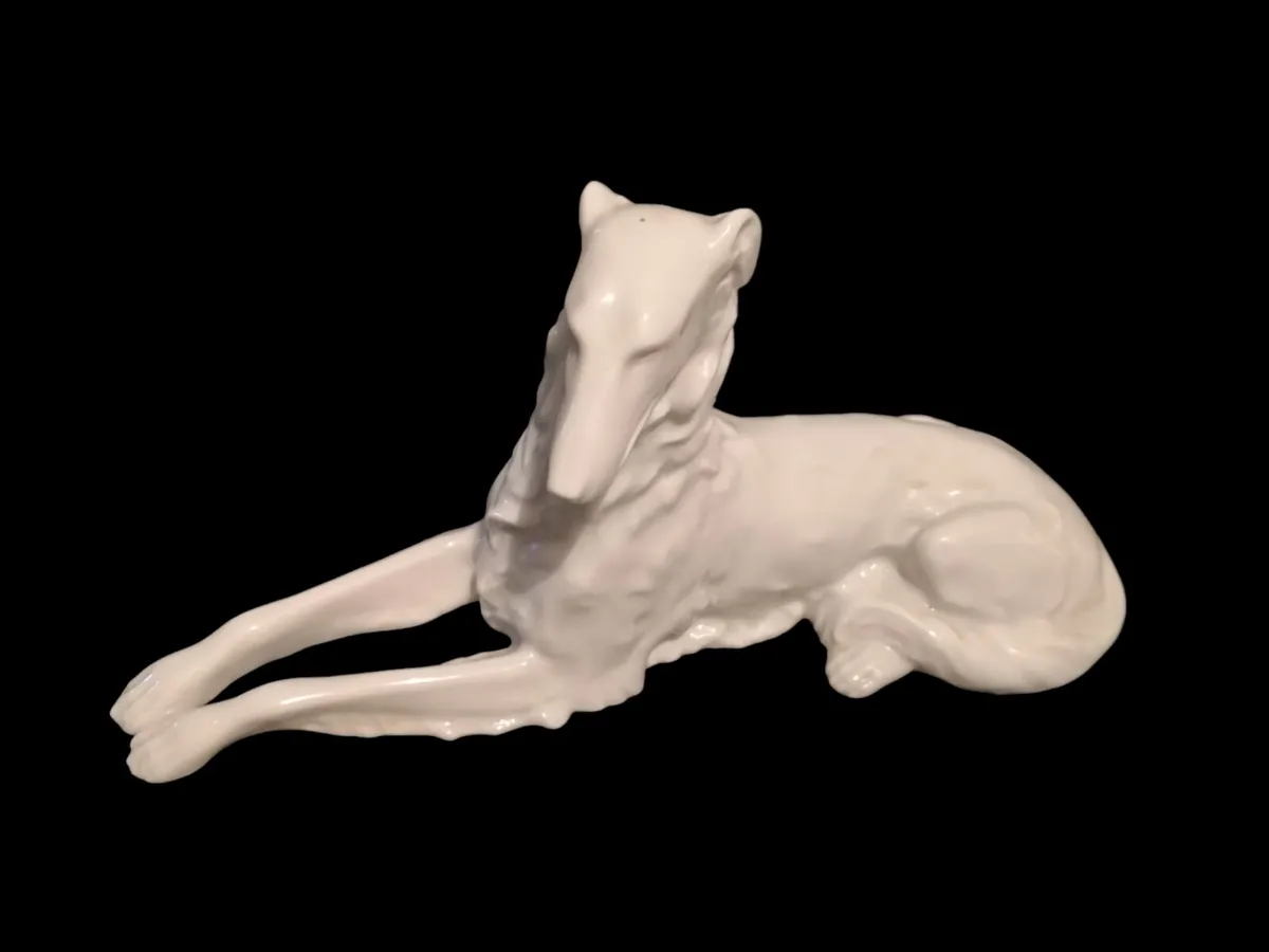 Large HEREND Borzoi dog statue - Image 3