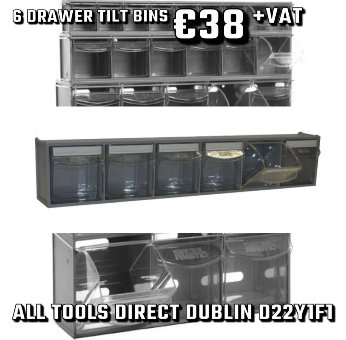 Van work garage storage tilt bin racks for sale in Co. Dublin for €36