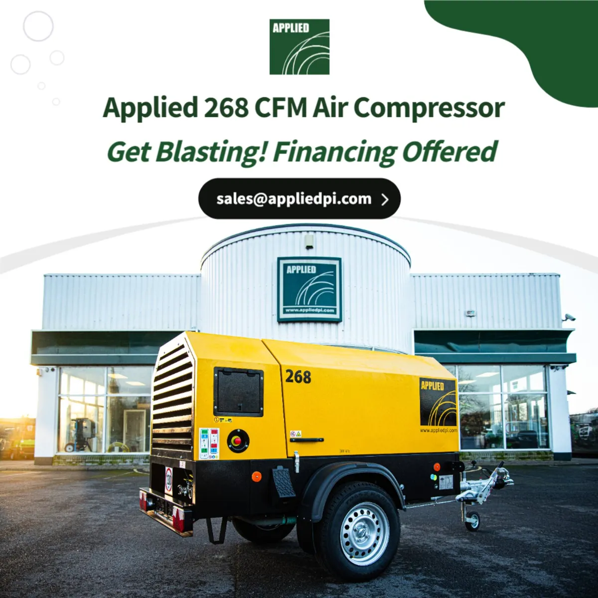 Applied 268 CFM Diesel Portable Air Compressor