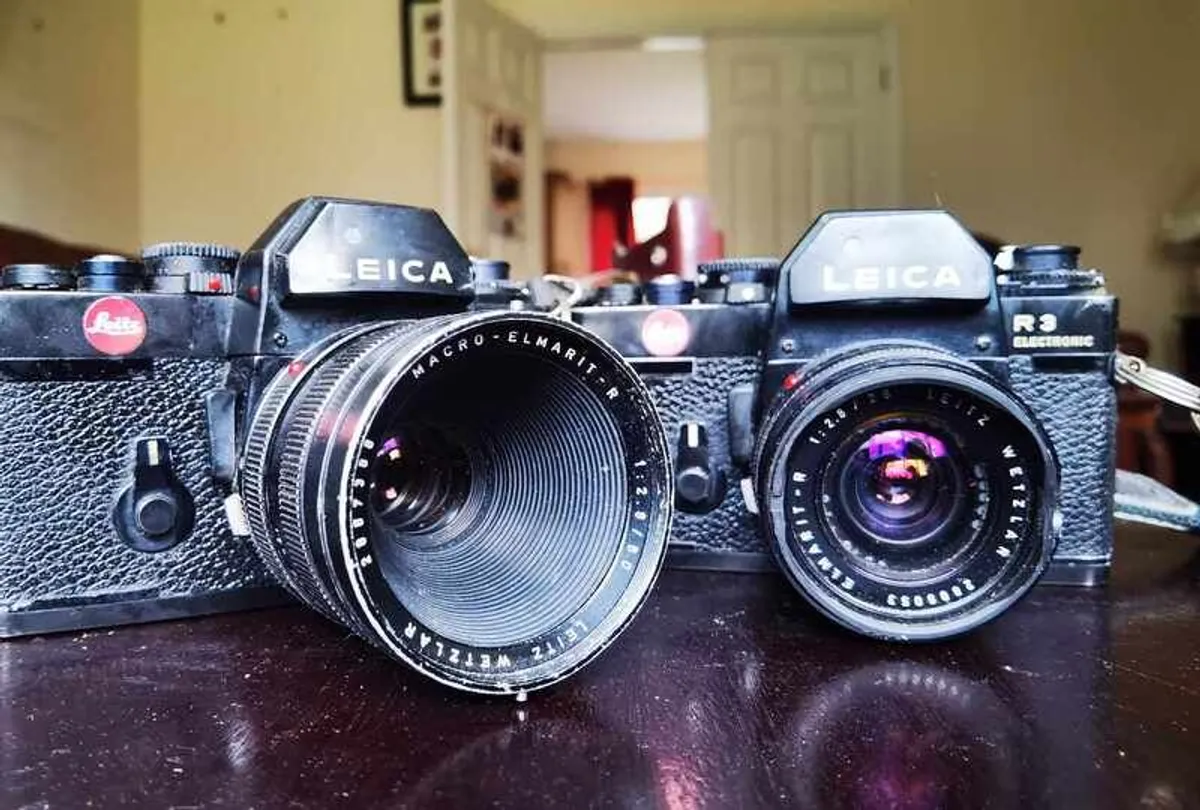 Leica R3 outfit with 28mm and 60 mm Macro glass