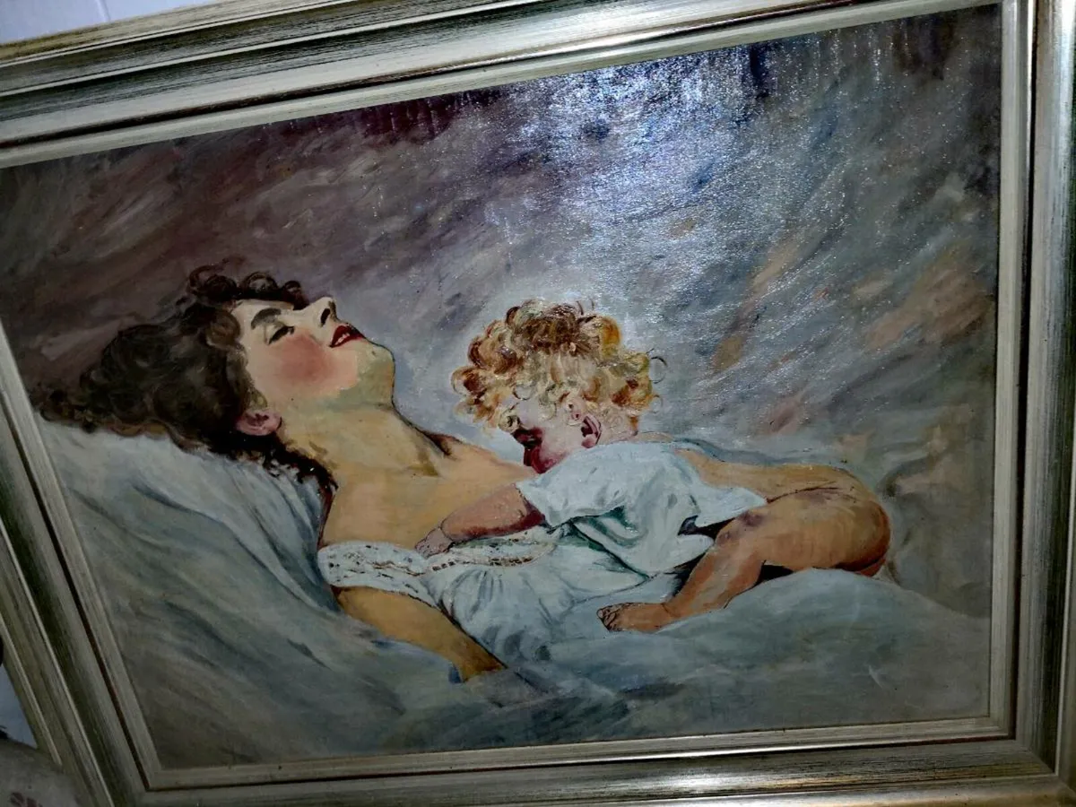 Large oil painting - Motherhood - Image 1