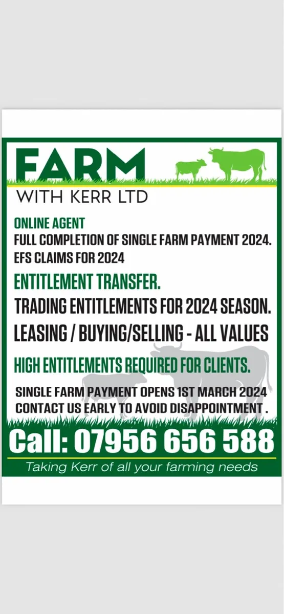 Entitlements & Single Farm Payments for sale in Co. Armagh for €1,234