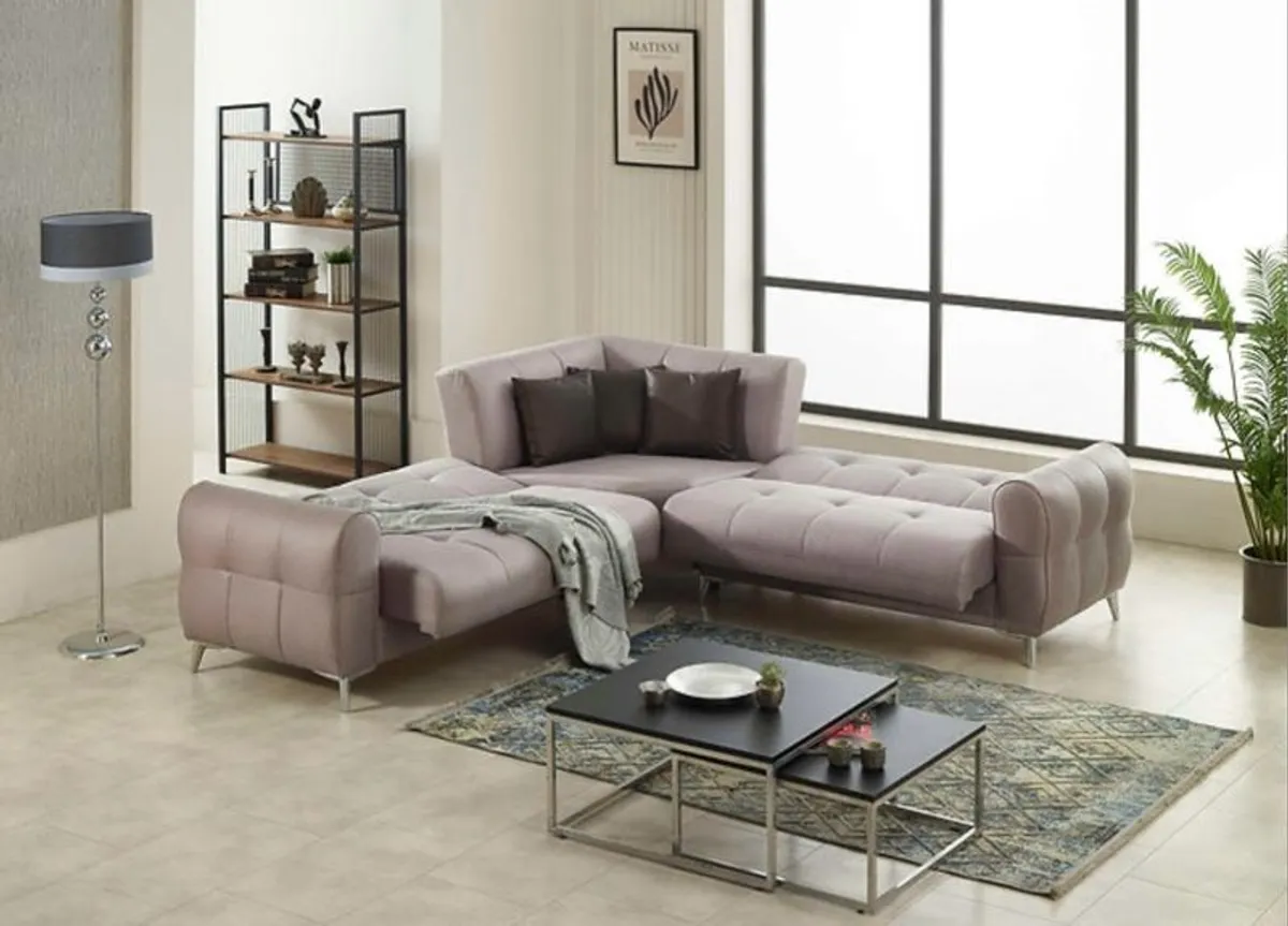 Corner sofa bed with storage underneath in stock - Image 2