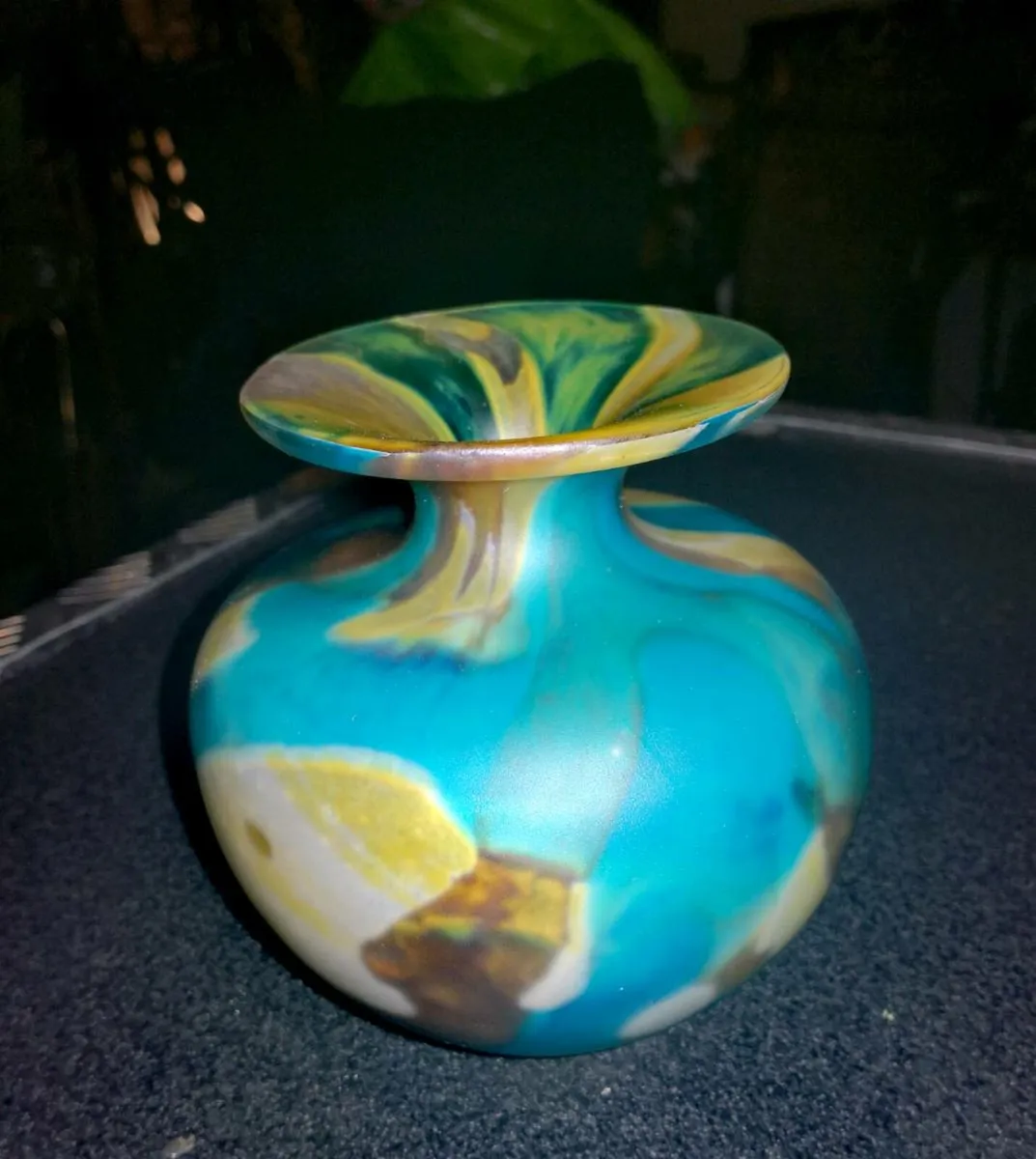 Unique very heavy handblown vase