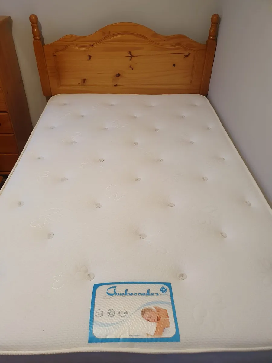Double bed with mattress and headboard for sale in Co. Meath for €170
