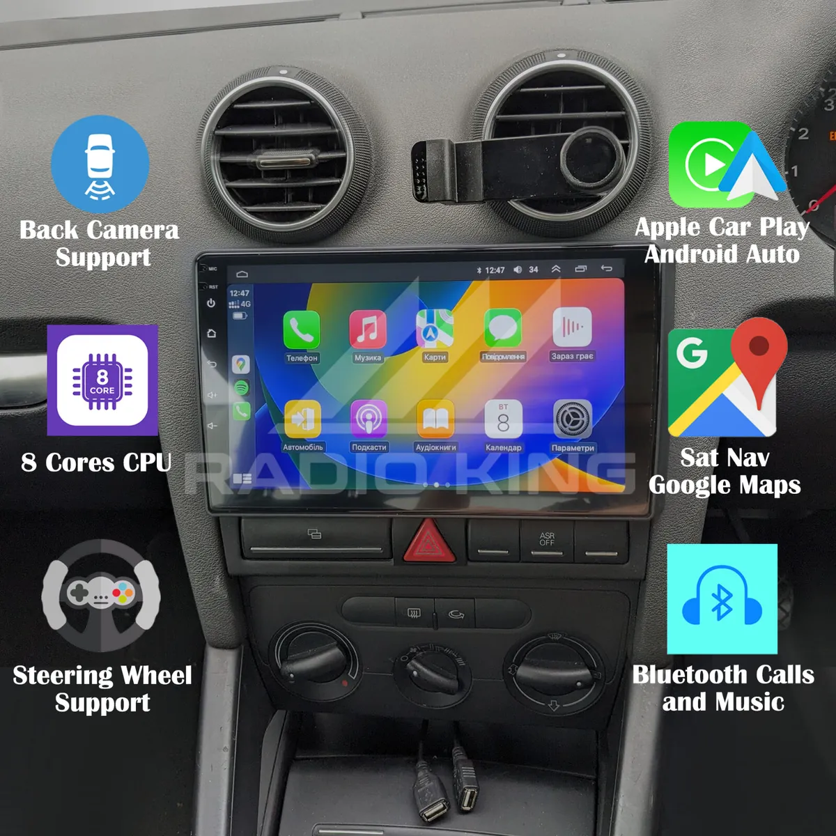 PREMIUM CARPLAY AUDI A3 ANDROID AUTO CarPlay SYSTE - Image 1