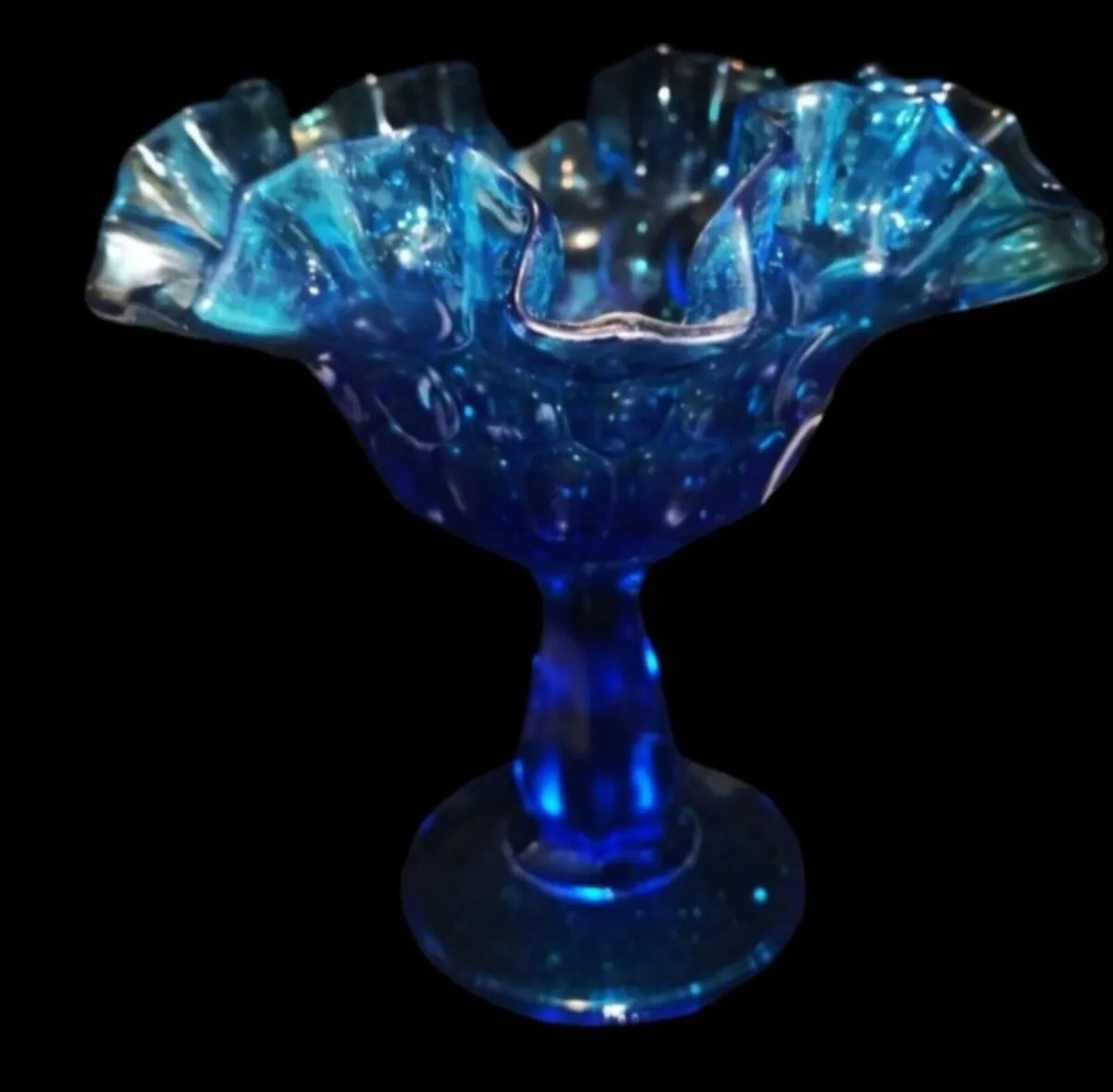 Depression glass footed bowl