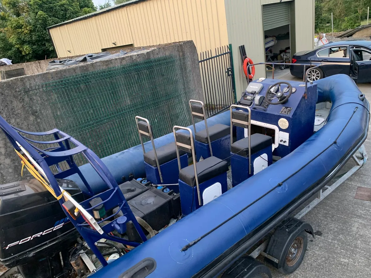 6.5m RIB+Double Axle Trailer+2 Mercury Force 120HP - Image 1