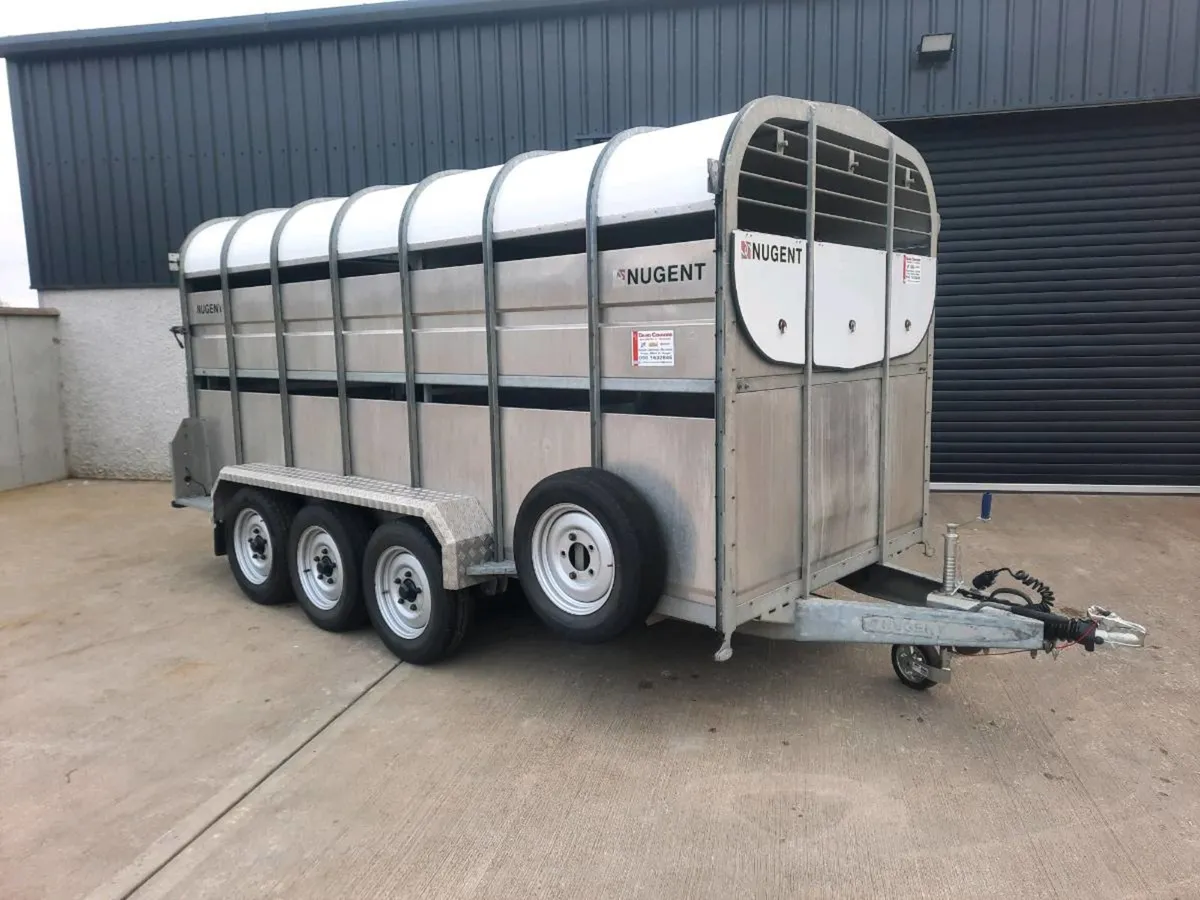 2019 Nugent 14ft x 6ft tri axle livestock trailer