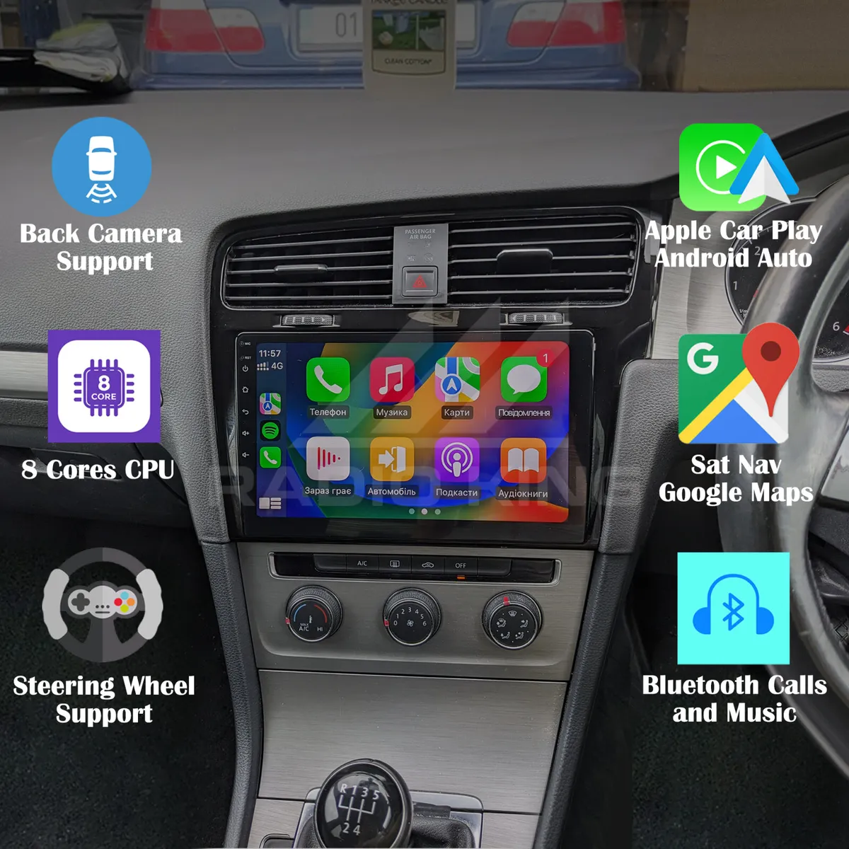 PREMIUM CARPLAY VOLKSWAGEN GOLF MK7 AUTO STEREO - Image 1