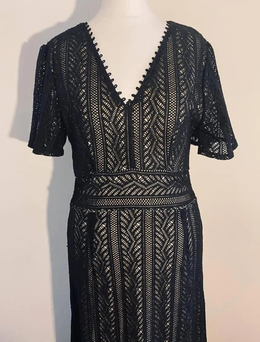 Isabel London Lace Short Sleeve Maxi Dress, Size 8 - Image 2