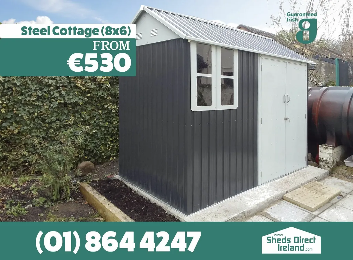 8 x 6FT Steel Cottage Shed - Image 1