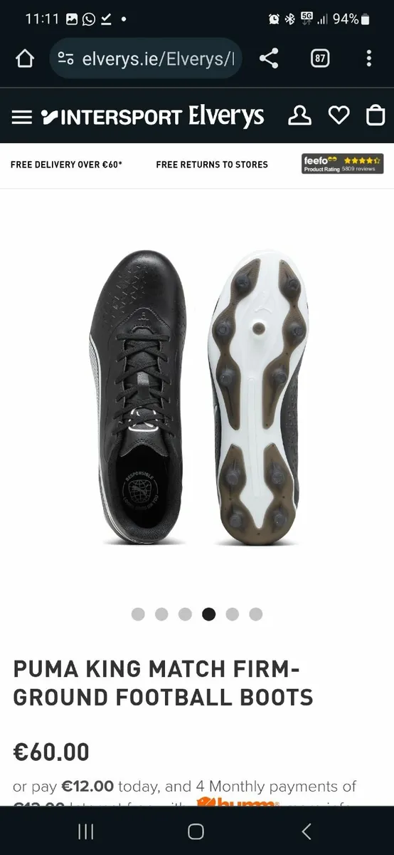 PUMA KING MATCH FIRMGROUND FOOTBALL BOOTS for sale in Co. Clare for €