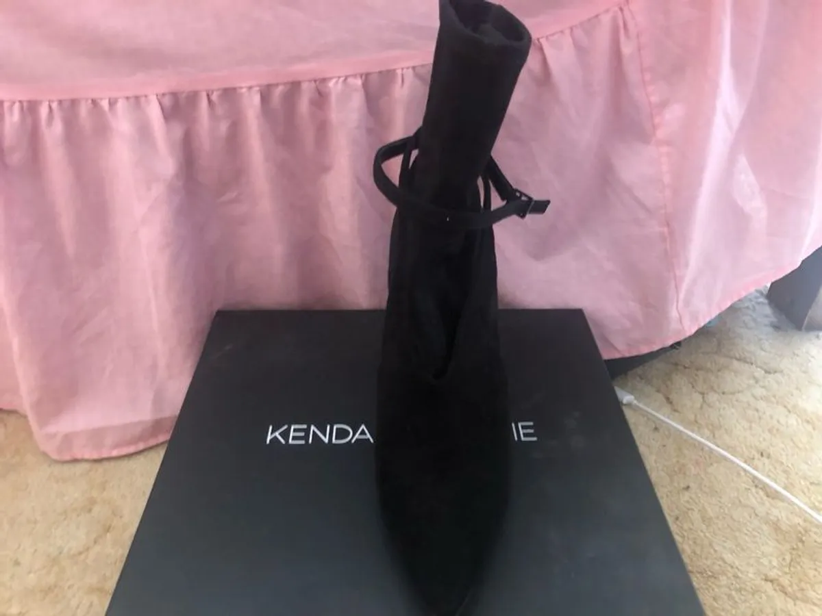 Kendal+Kylie black suede ankle boots - Image 1