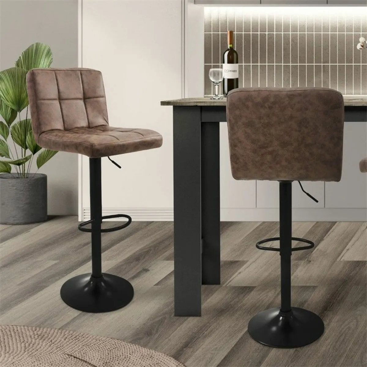 Set of 2 Bar Stools Faux Leather for sale in Co. Longford for €178 on DoneDeal