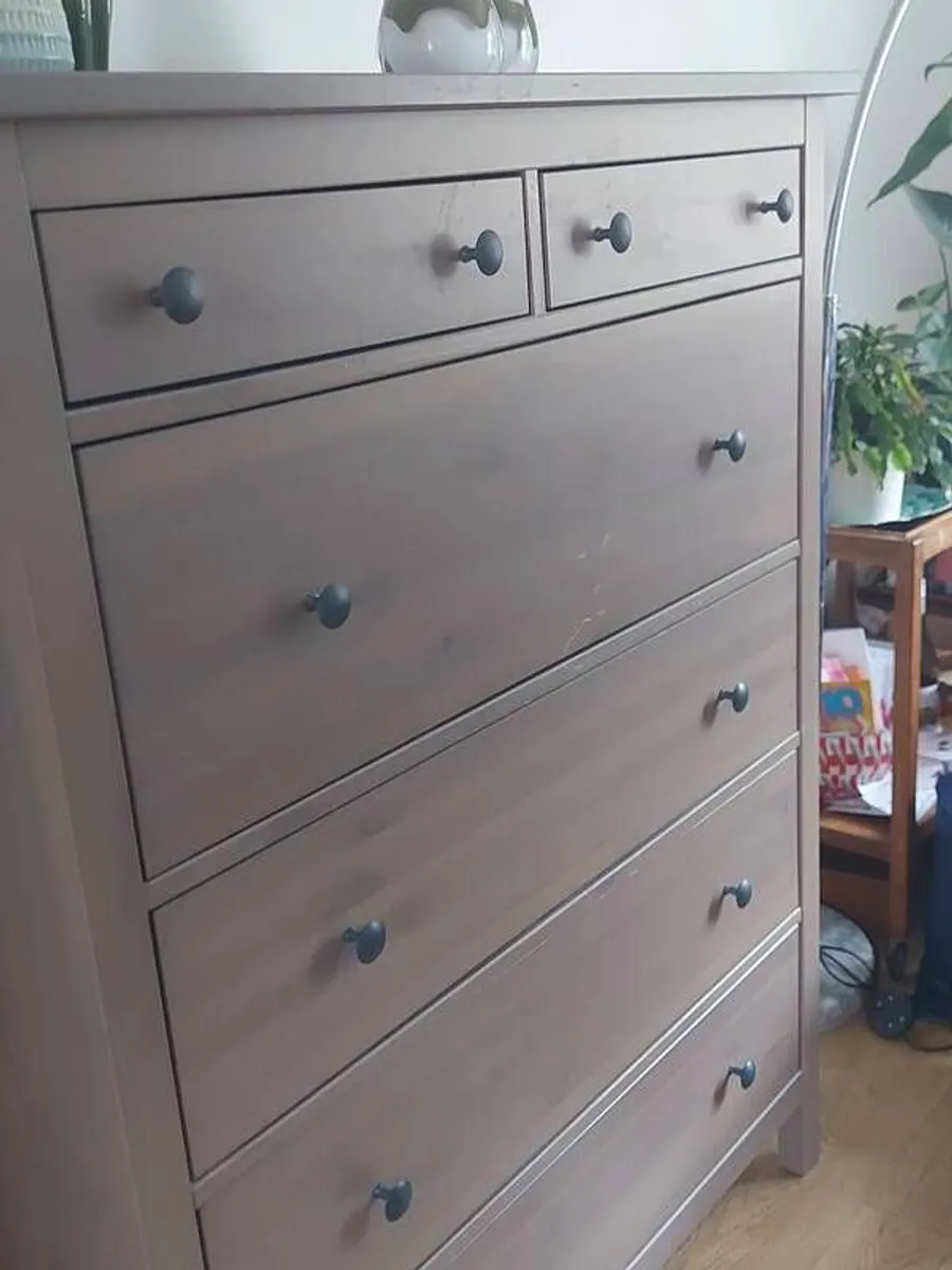 HEMNES Chest of 6 drawers, grey stained for sale in Co. Dublin for €165