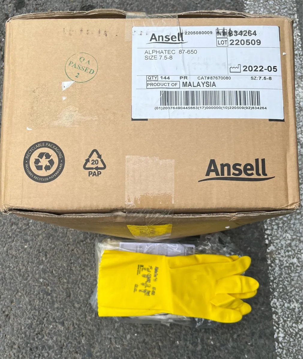 Chemical resistant New Ansell Rubber gloves - Image 3