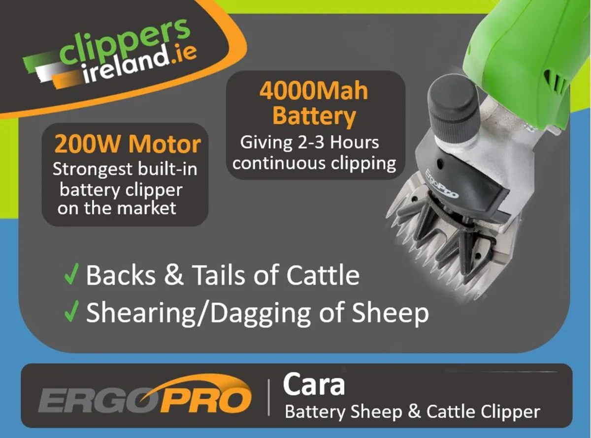 ErgoPro Cara (Battery) Sheep & Cattle Clipper - Image 2