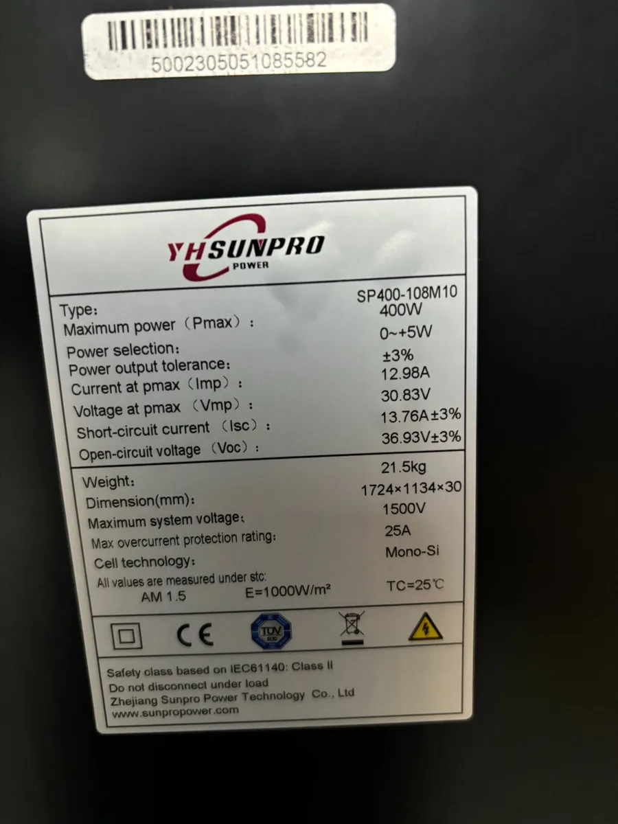 Temporarily Out of Stock  Sunpro 400watt Tier 1 - Image 4