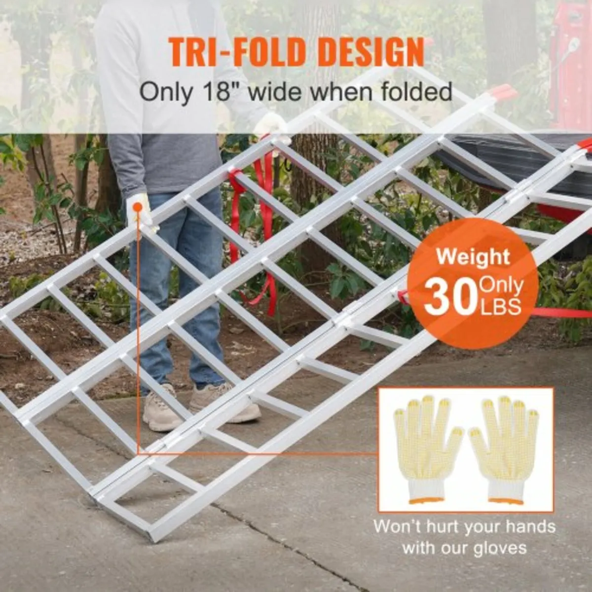 Aluminum Ramps, 1500 lbs, TriFold Ramp with Load for sale in Co