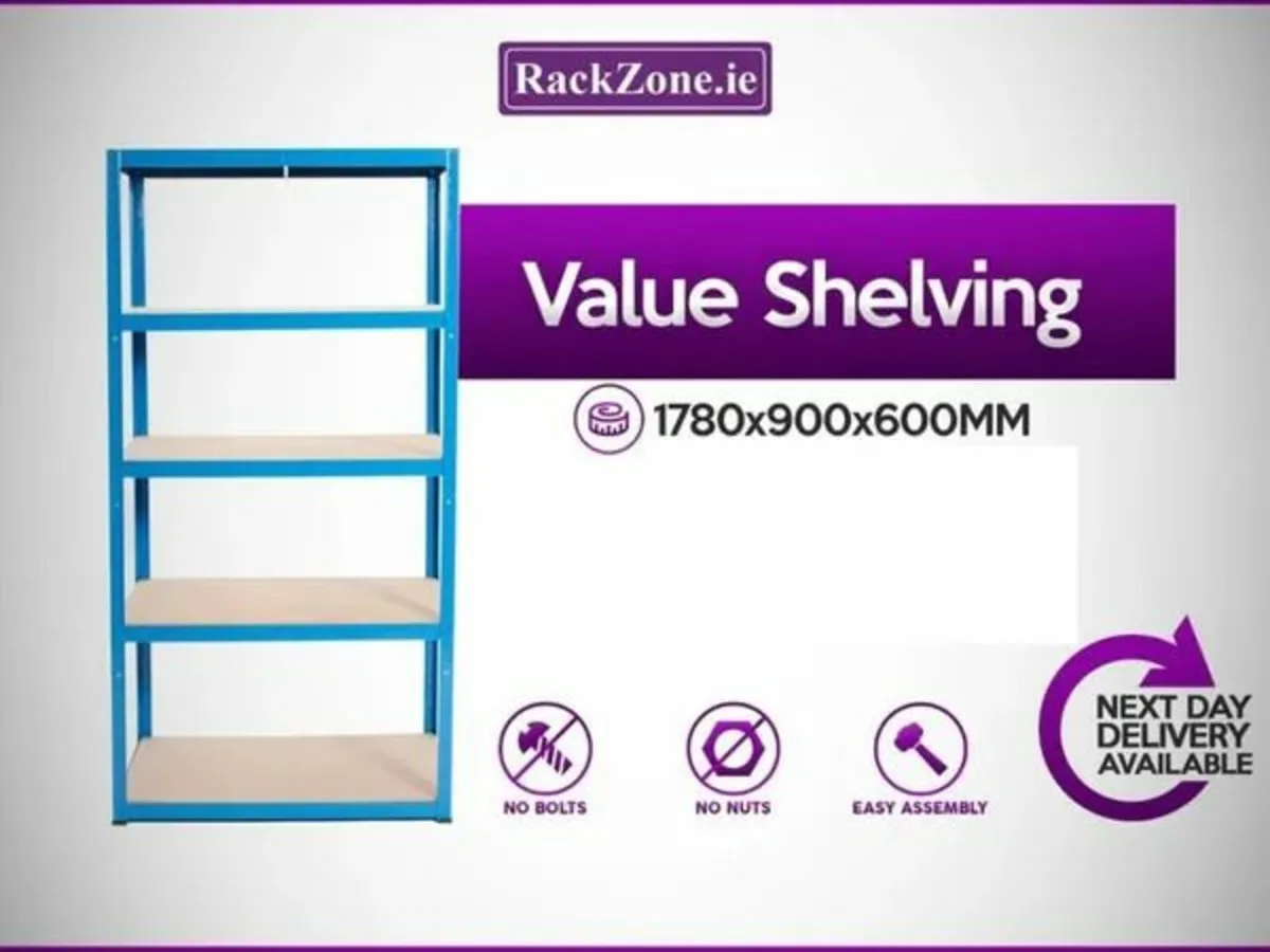 Shelving 1780h x 900w x 600d 5 Level 265kg - Image 1