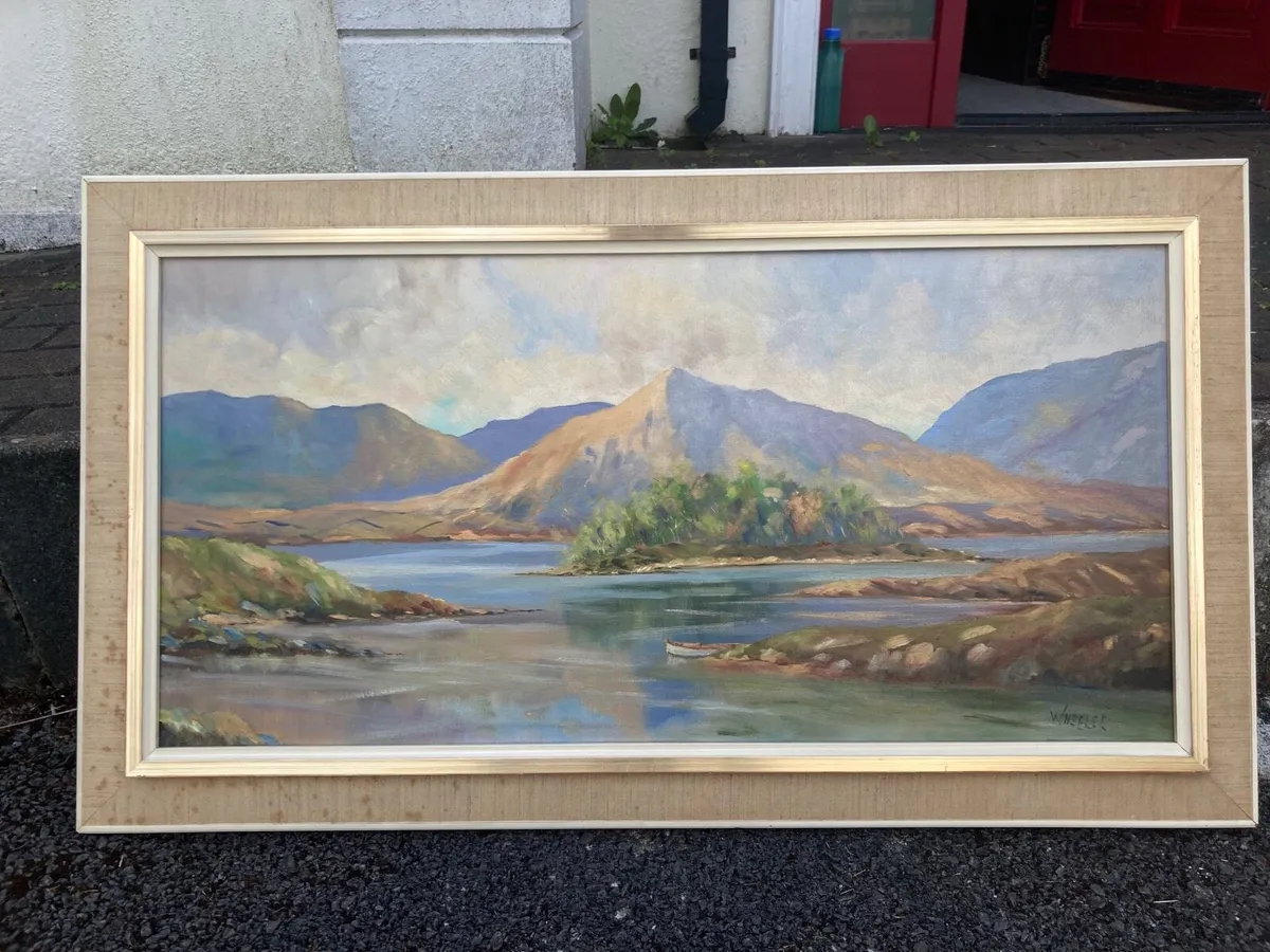 Large oil painting signed dated 1967 derryclare - Image 1