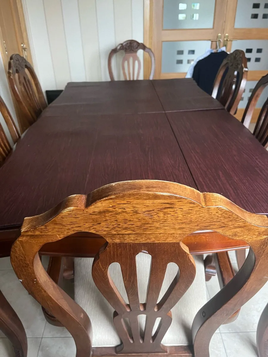 Dining room table and chairs and side unit - Image 2