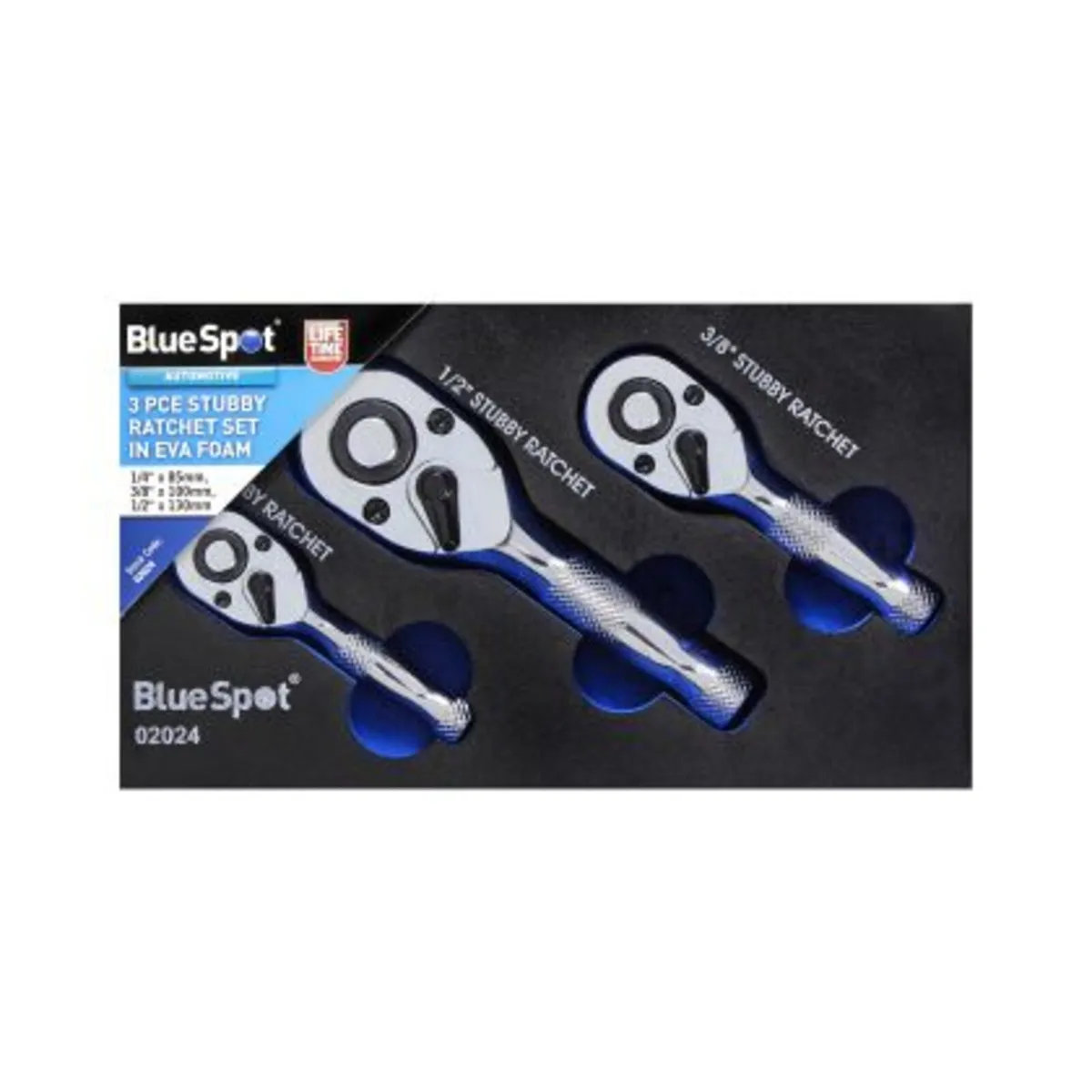 Blue Spot Tools Stubby Ratchet Set 3PCE - Image 1