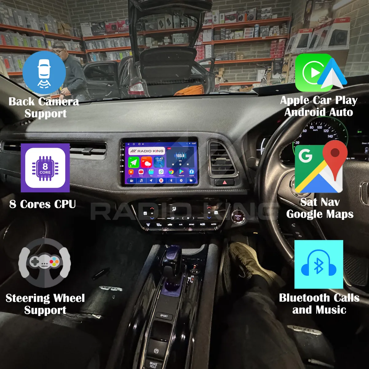 PREMIUM CARPLAY HONDA VEZEL ANDROID STEREO - Image 1