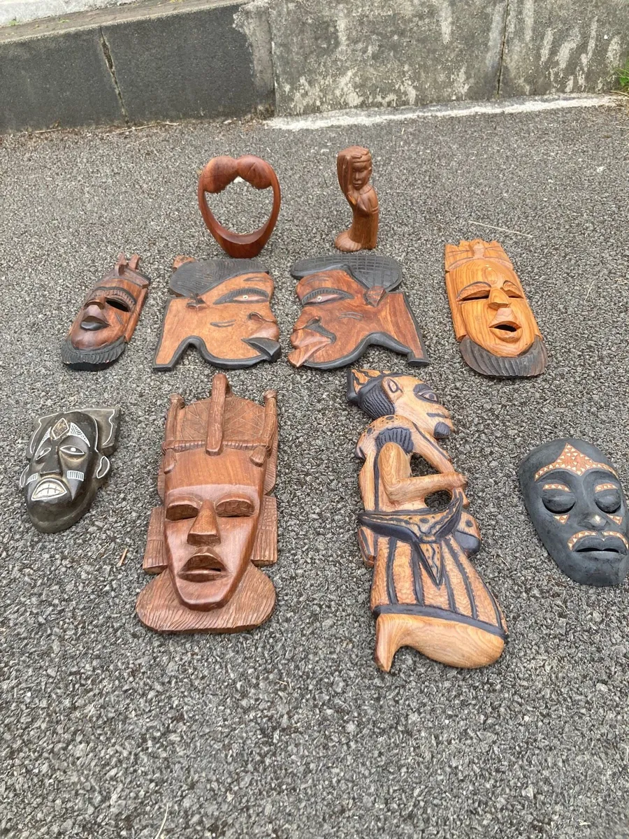 African tribal hand craved collection free postage - Image 1