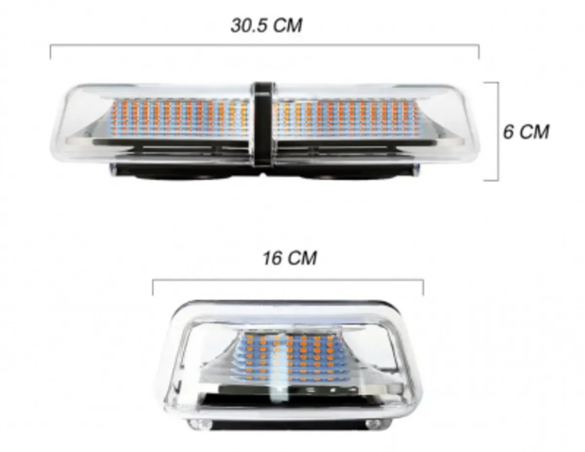 LED Amber Beacon Bolt Fix – 33cm 12v | 24v - Image 3