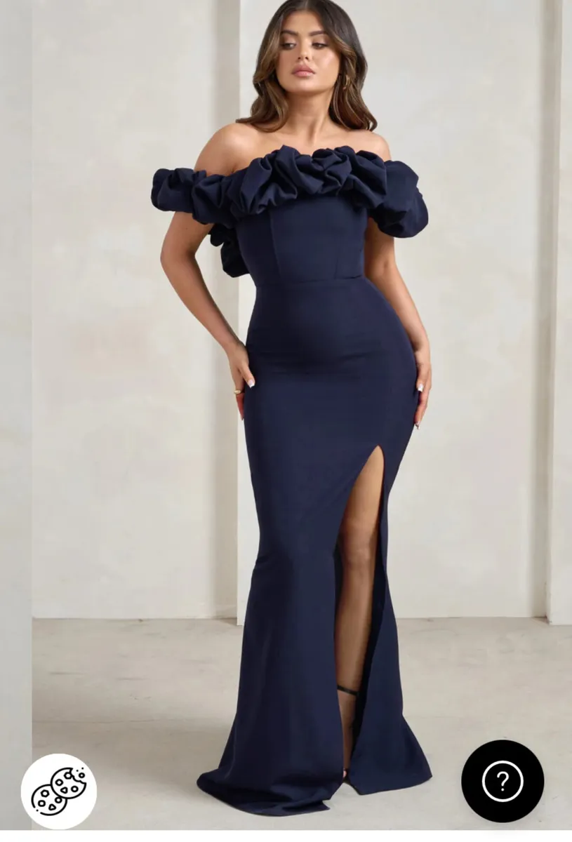 Navy Debs Dress Size 8-10 - Image 1