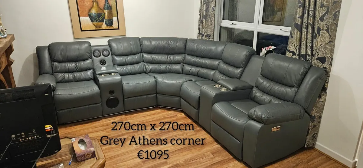 Athens Corner Living Room Sofas Grey or Black Le for sale in Co